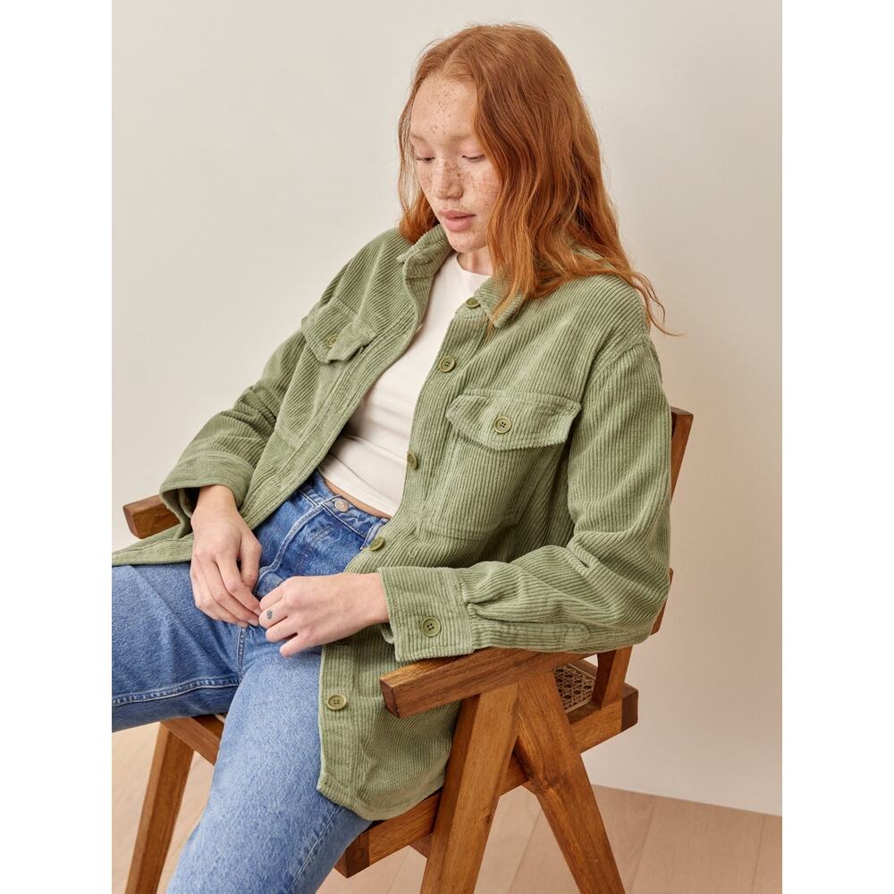 Reformation Jennings Corduroy Jacket - S - Artichoke - Picture 4 of 8
